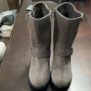 Vince Camuto Leather Gray half calf boots. Brand new!